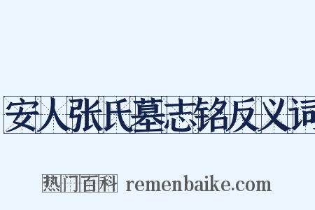 安人张氏墓志铭反义词是什么意思的图片